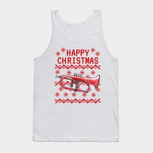 Flugelhorn Ugly Christmas Hornist Brass Teacher Musician Tank Top